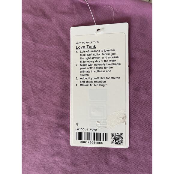 Lululemon Love Tank Top Women 4 Vintage Plum Stretch Athleisure Sport Runner Gym - Picture 6 of 9